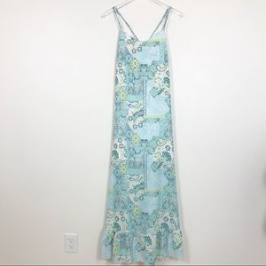 NWT Charming Charlie tropical chic ruffle hem maxi
